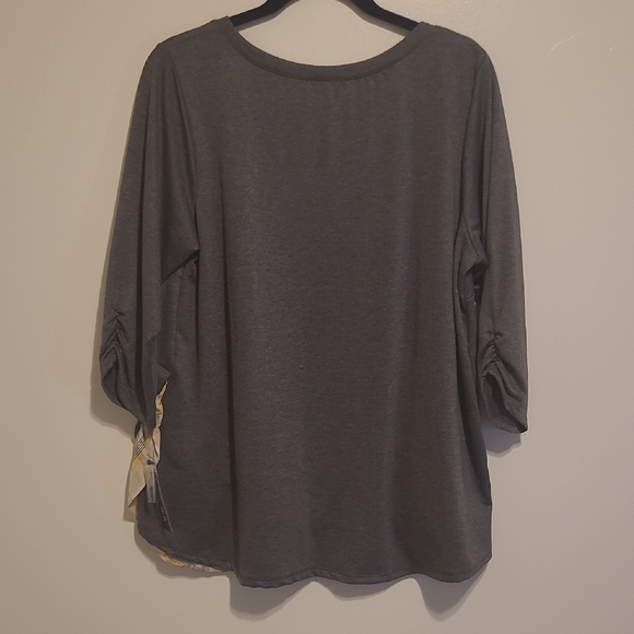 AGB Charcoal Pullover with Plaid Ruffle Hem - Picture 10 of 11